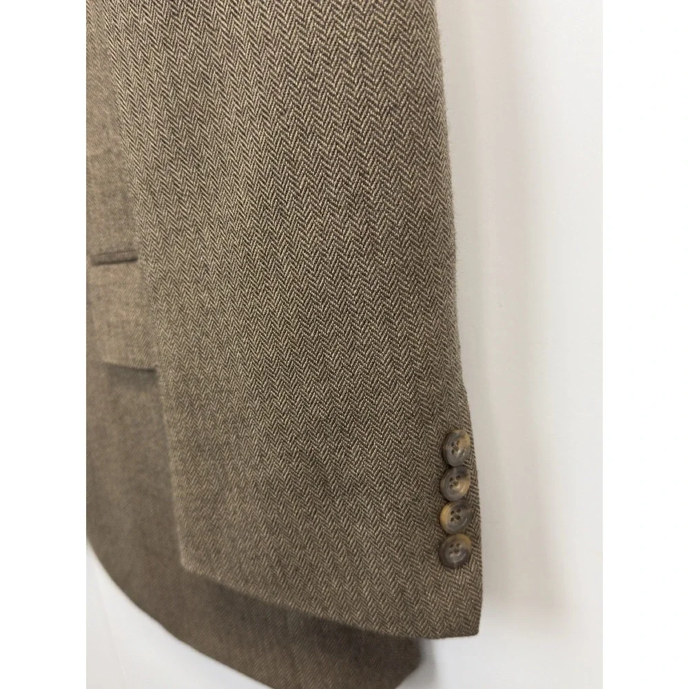 Geoffrey‎ Beene Men's Size 40R Brown Herringbone Wool Blazer Sports Coat Made
